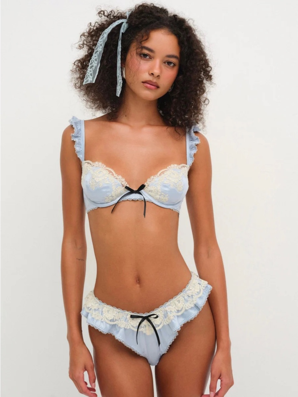 For Love & Lemons Sweetheart Satin Underwire Bra